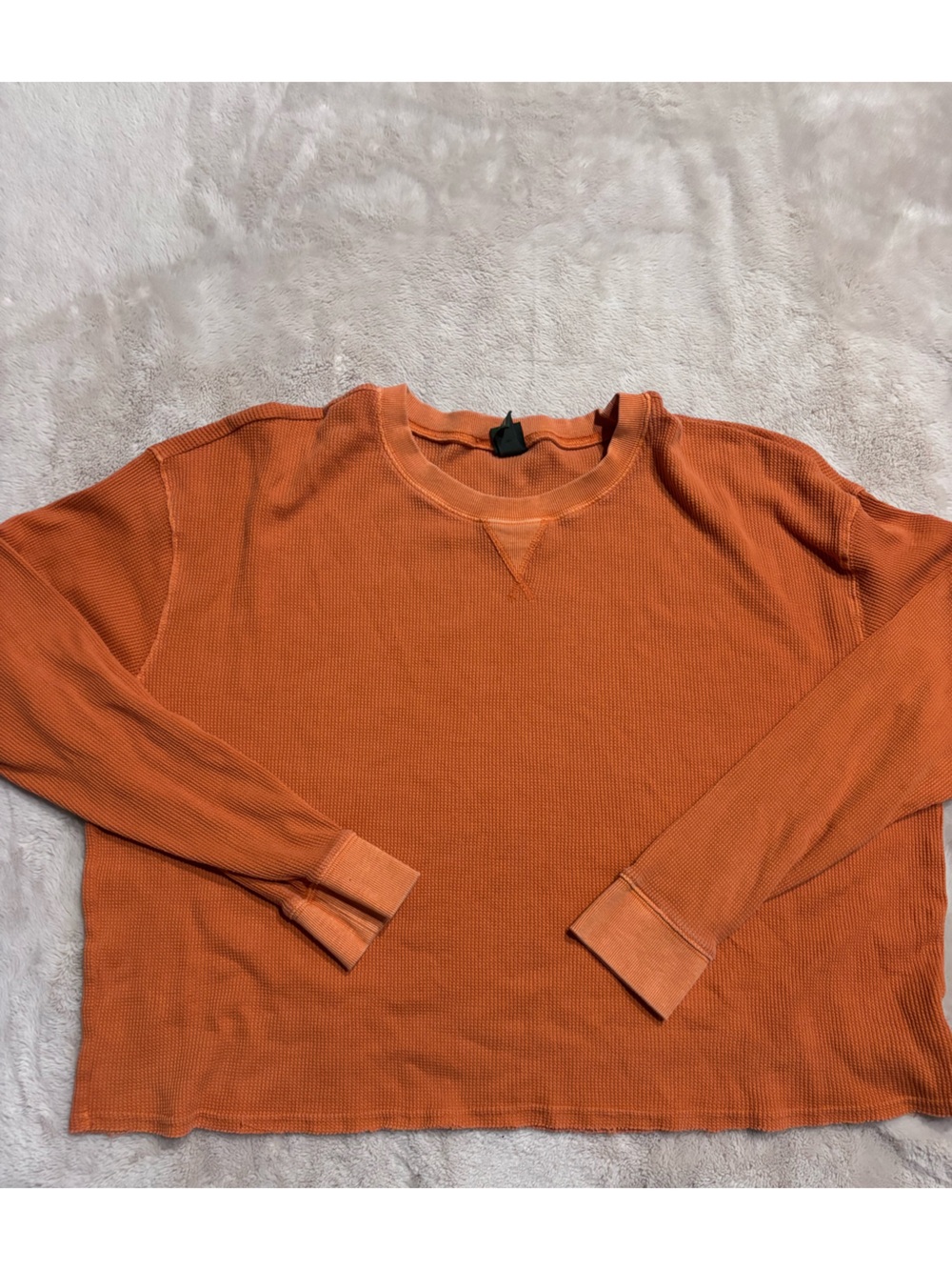 wild fable Waffle Knit Long Sleeve Top in Burnt Orange